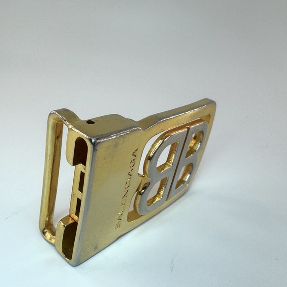 Balenciaga BB Logo Belt Buckle Gold Silver Authentic EUC Balenciaga Logo - Picture 6 of 10
